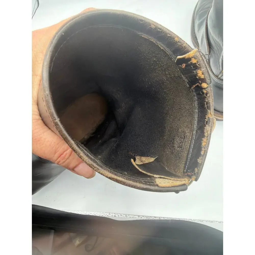 Red Wing 2268 Vintage Engineer Boots Black Leather Size 8.5 US Outsole 11